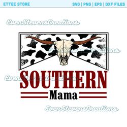 southern mama western cow print bull skull country popular best seller png sublimation design download