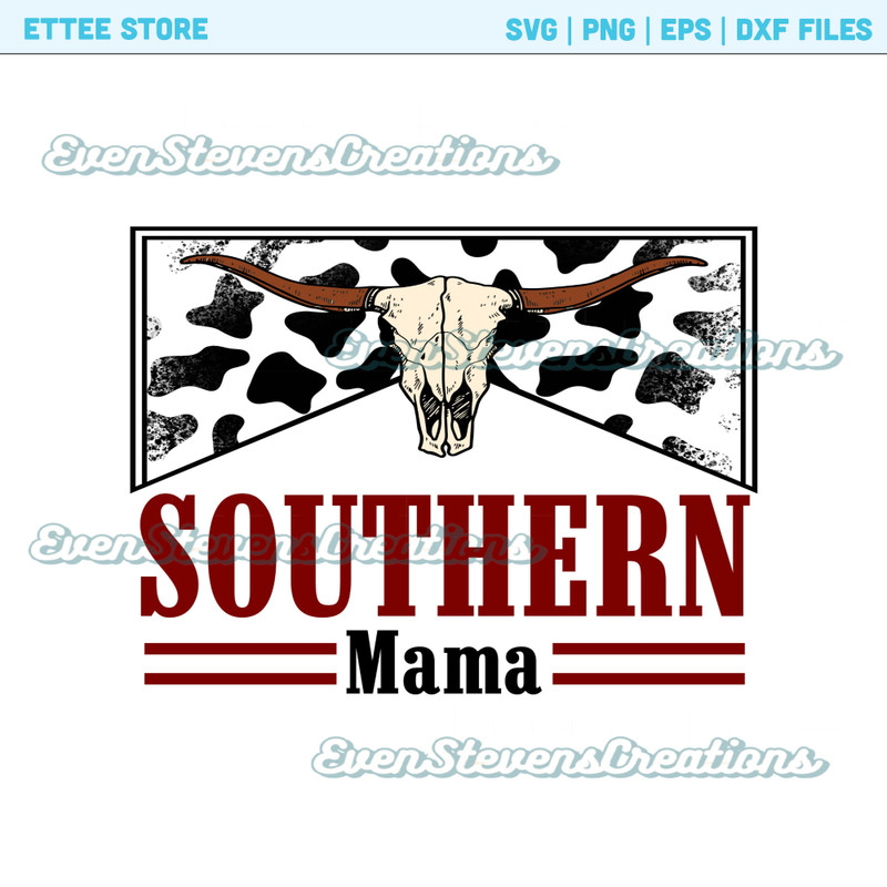 Southern mama western cow print bull skull country popular best seller png sublimation design download - 1.jpg