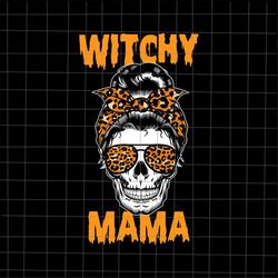 witchy mama svg, halloween skull mom messy hair bun monster svg, messy bun mama halloween svg, skull mom svg, skull mom