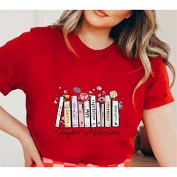 taylor's version music albums as books t-shirt, fun music lover gift, 2023 swiftie concert tee, tour merch tee for fans,
