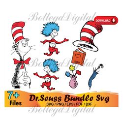 7 Dr Seuss Bundle Svg, Cat In The Hat Svg, Thing 1 Svg