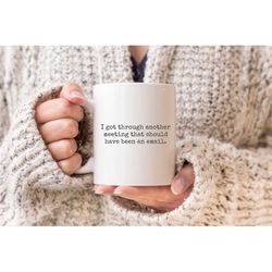 funny work mug, office worker gifts, i survived another meeting mug, funny mugs, office clerk gifts, executive manager m