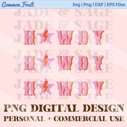 howdy howdy png, howdy sublimation, pink lightning clipart, western png, trendy western cowgirl, country png, pink png,