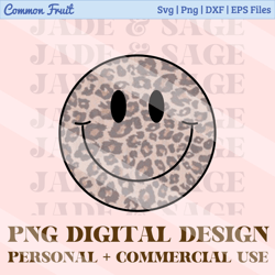 leopard smile face png, retro smile face png, smile face sublimation, happy face png, cheetah print, shirt sublimation d