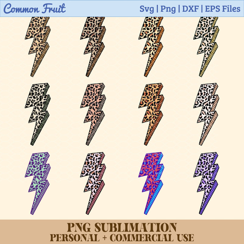 Trendy Png Bundle, Leopard Lightning Bolt Png, Lightning Bolts Clipart, Leopard Bolt Png, Png File For Sublimation, Cheetah Print Png, Retro - 1.jpg