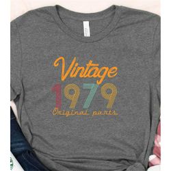 vintage 1979 44th birthday t shirt, 2023 gift ideas, 1979- retro shirt, vintage shirt, classic 1979 shirt, born in 1979