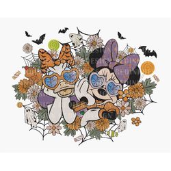 Halloween Mouse And Friends PNG, Halloween Flower Png, Mouse Floral Png, Spooky Season Png, Trick Or Treat Png, Spooky H