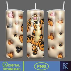 Inflated Mickey and Friends Cartoon Tumbler, Winnie The Pooh Tumbler Wraps 20oz Skinny Sublimation (12)