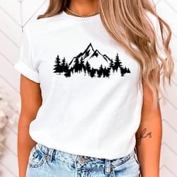 mountain and trees shirt,pine trees shirt,mountain shirt,forest s