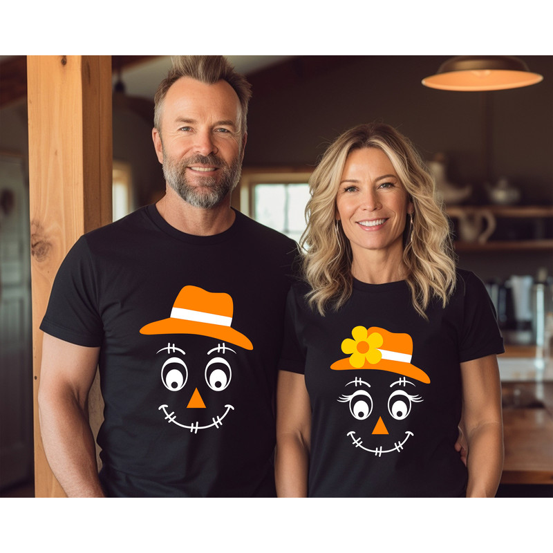 Scarecrow Face Shirt,Halloween Tshirt,Scarecrow Boy and Girl Shirt,Spooky Shirt,Women Fall Tshirt,Halloween Couple Shirt,Matching Halloween - 2.jpg