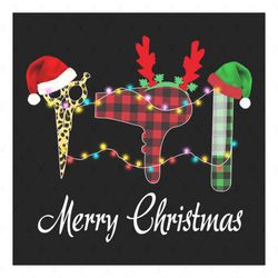 Merry Christmas Svg, Christmas Svg, Santa Hat Svg, Reindeer Knot Svg, Hairdryer Svg, Comb Svg, The Scissors Svg, Christm