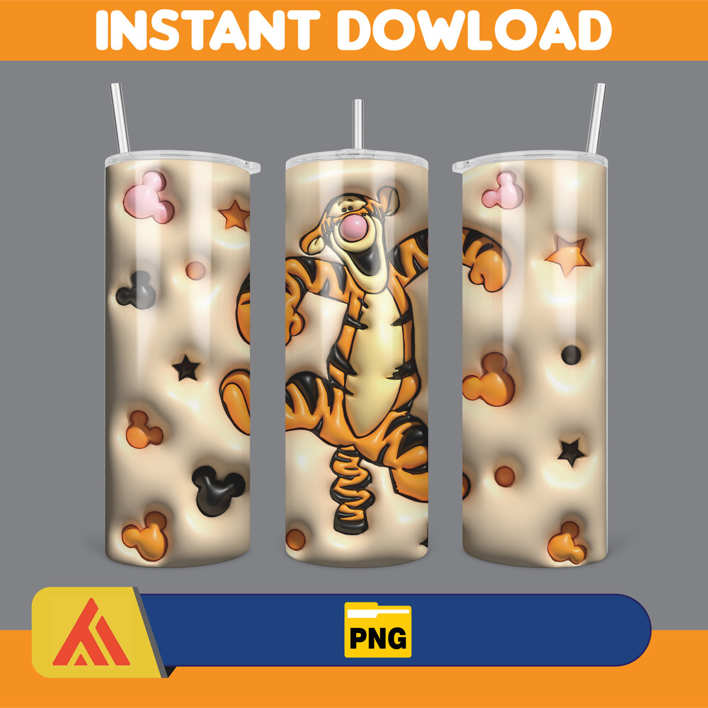 Inflated Mickey and Friends Cartoon Tumbler, Winnie The Pooh Tumbler Wraps 20oz Skinny Sublimation (12).jpg
