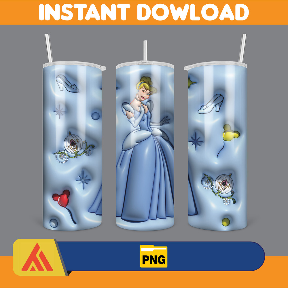 Inflated Mickey and Friends Cartoon Tumbler, Winnie The Pooh Tumbler Wraps 20oz Skinny Sublimation (2).jpg