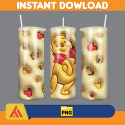 inflated mickey and friends cartoon tumbler, winnie the pooh tumbler wraps 20oz skinny sublimation (9)
