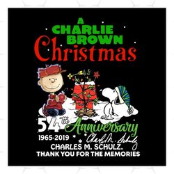 a charlie brown christmas 54th anniversary svg, christmas svg, charlie brown svg, snoopy svg, santa hat svg, 54 annivers