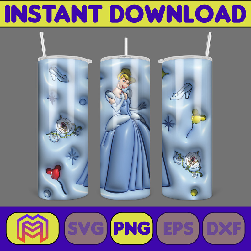 Inflated Mickey and Friends Cartoon Tumbler, Winnie The Pooh Tumbler Wraps 20oz Skinny Sublimation (2).jpg