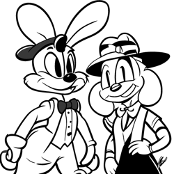 Bugs Bunny and Daffy Duck Coloring Pages 1