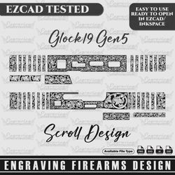 Engraving Firearms Deisign Glock19 Gen5 Scroll Work Design