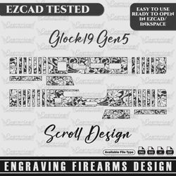 Engraving Firearms Deisign Glock19 Gen5 Scroll Design Blended