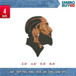 nipsey hussle / artist embroidery design / artist design / embroidery pattern / design pes dst vp3 format