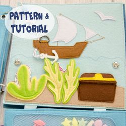 Quiet book page, Under the sea, Treasure, Pattern and Tutorial, SVG files