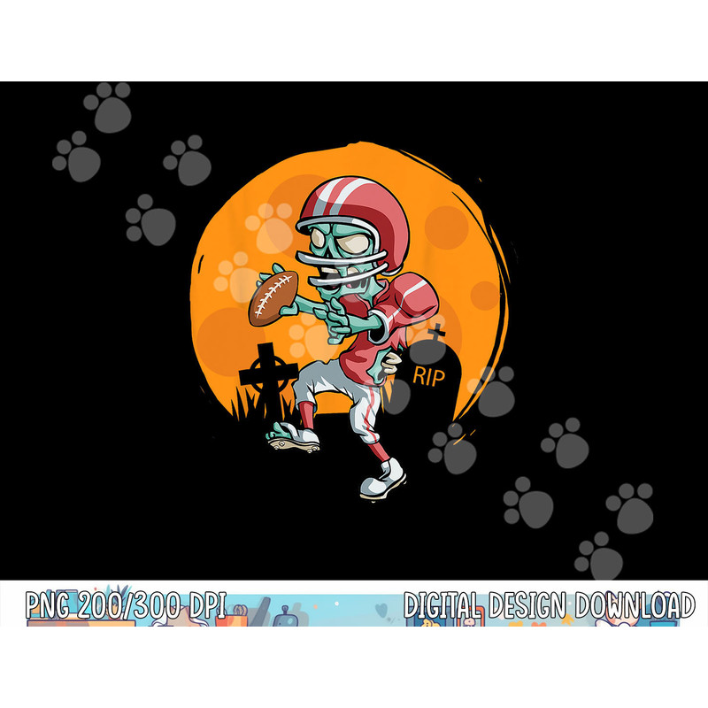 Funny Football Zombie Player Halloween Football Sport Gift png,sublimation copy.jpg