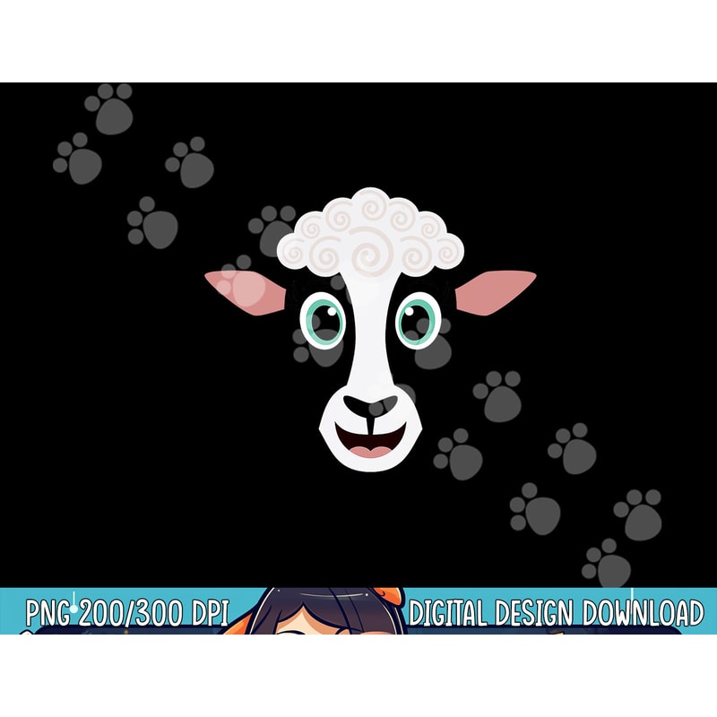 Funny Halloween Costume for Girls Boys - Cute Sheep Face png, sublimation copy.jpg