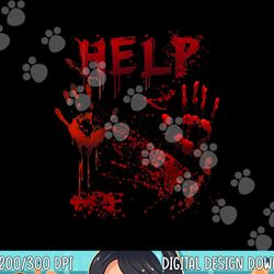 Funny Help Bloody Handprint Halloween Costume Matching Mens png, sublimation copy