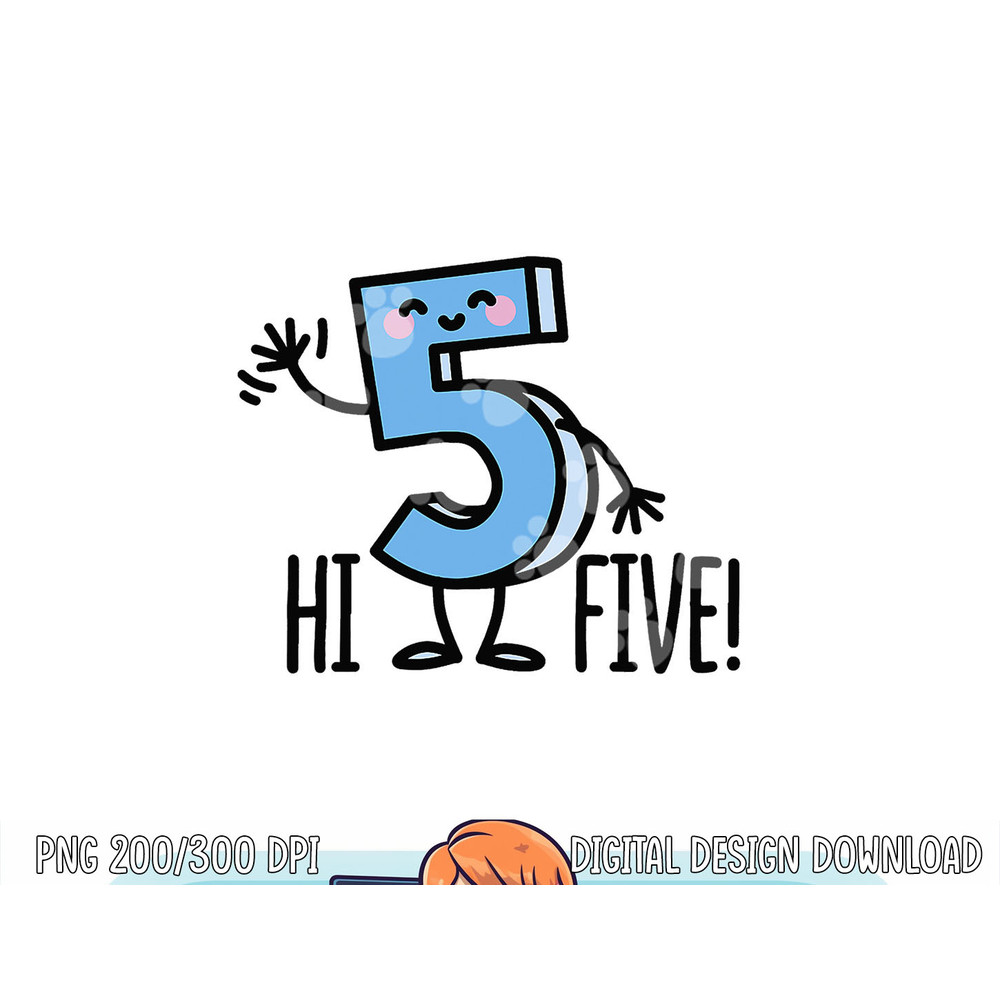 Funny Hi Five High hand Hello wave number 5 kids gift png, sublimation copy.jpg