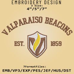 Valparaiso Beacons embroidery design, NCAA Logo Embroidery Files, NCAA Beacons, Machine Embroidery Pattern