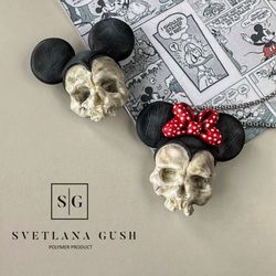Mouse brooch/pendant with a skull/ goth jewelry set