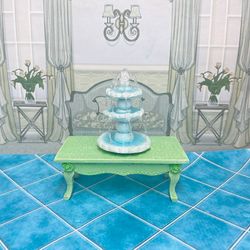 Tabletop fountain for dollhouse. Fountain. Puppet miniature. 1:12. Doll accessories.