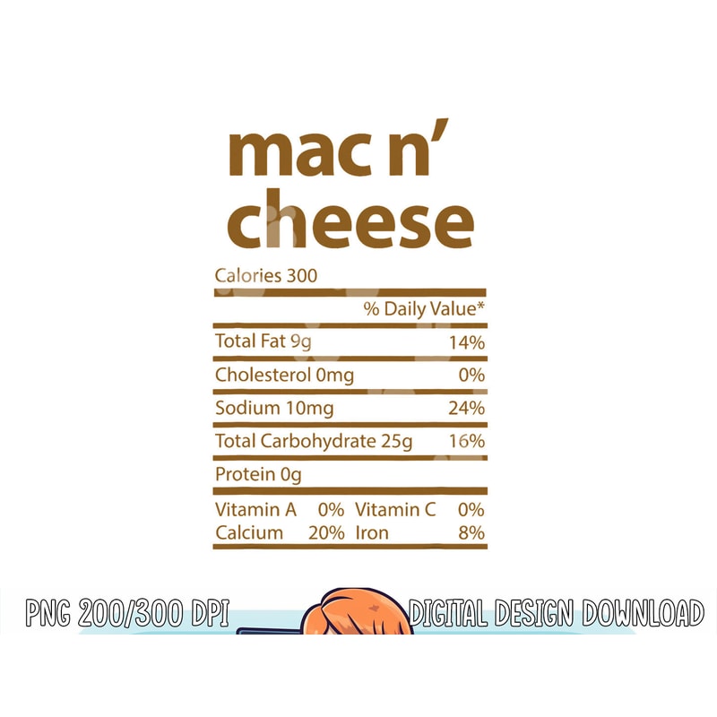 Funny Mac n Cheese Family Thanksgiving Nutrition Fact Food png, sublimation copy.jpg