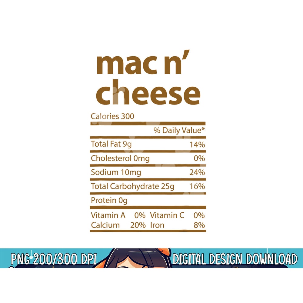 Funny Mac n Cheese Family Thanksgiving Nutrition Fact Food png, sublimation copy.jpg