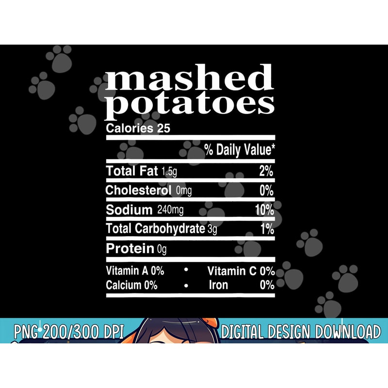 Funny Mashed Potatoes Family Thanksgiving Nutrition Facts png, sublimation copy.jpg