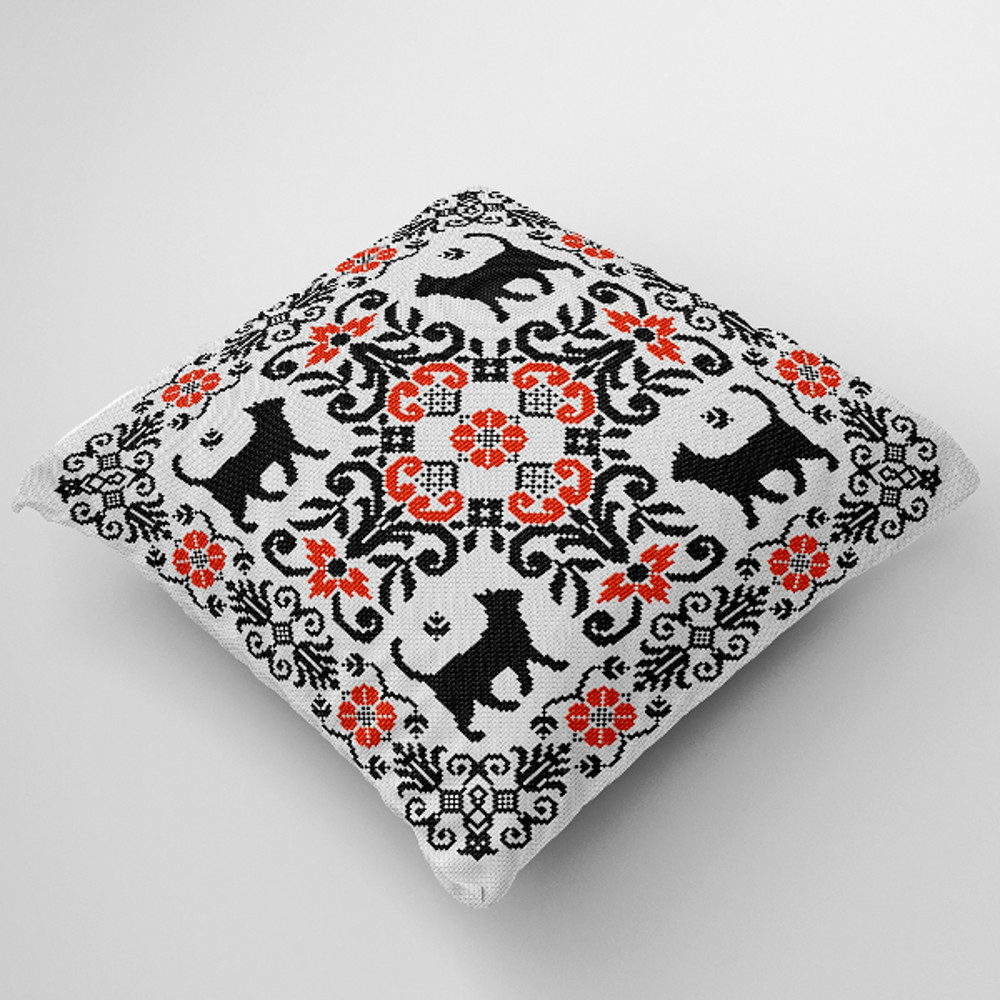 cross stitch pillow pattern cats