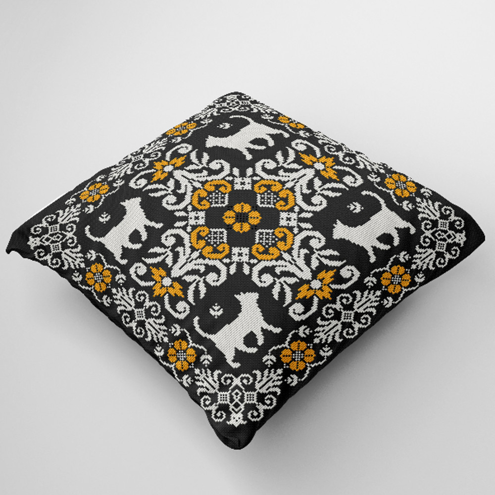 cross stitch cushion pattern cat