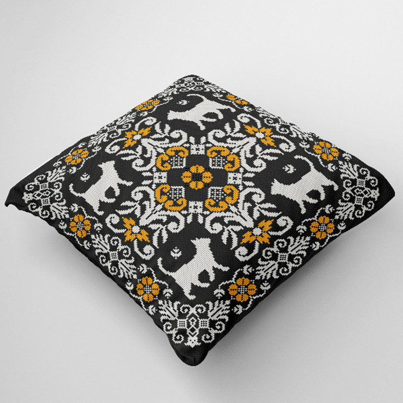 cross stitch cushion pattern cat