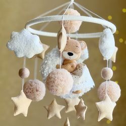 baby girl mobile toy felt