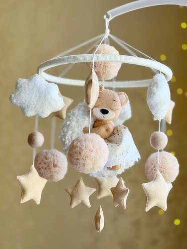 Baby girl mobile toy felt