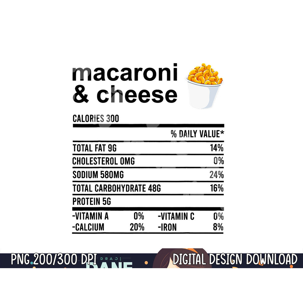 Funny Nutrition Facts Thanksgiving Apparel Macaroni & Cheese png, sublimation copy.jpg