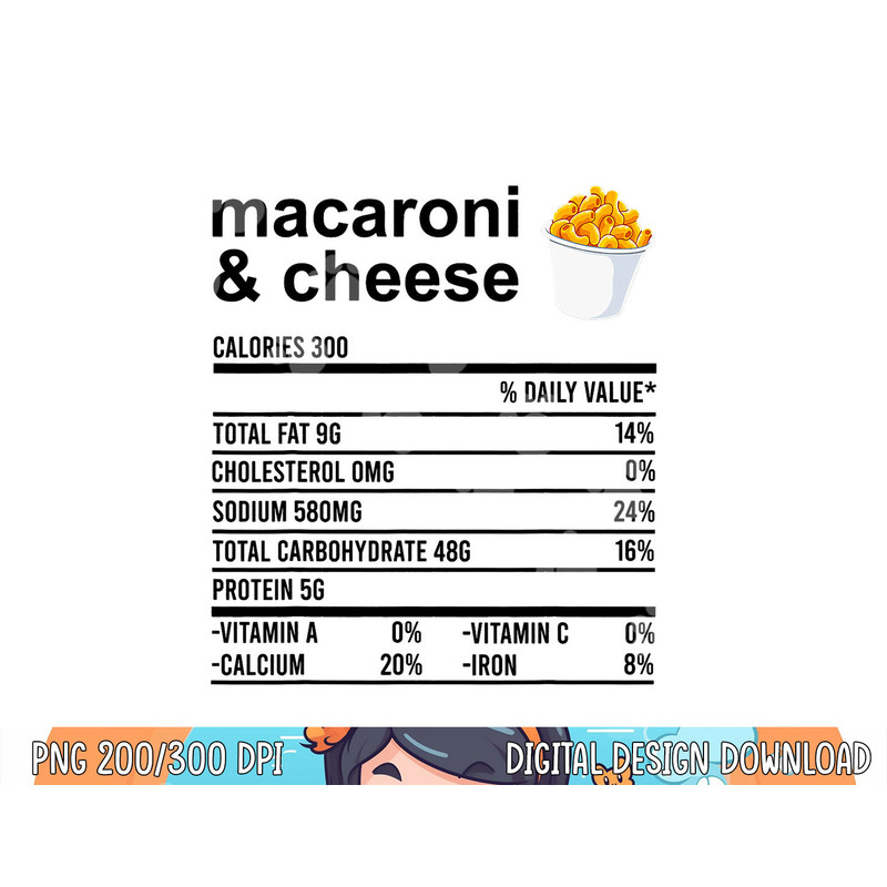 Funny Nutrition Facts Thanksgiving Apparel Macaroni & Cheese png, sublimation copy.jpg