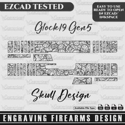 engraving firearms deisign glock19 gen5 skull design