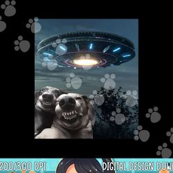 Funny selfie Dog With Alien UFO Funny Dogs Lover  png, sublimation copy