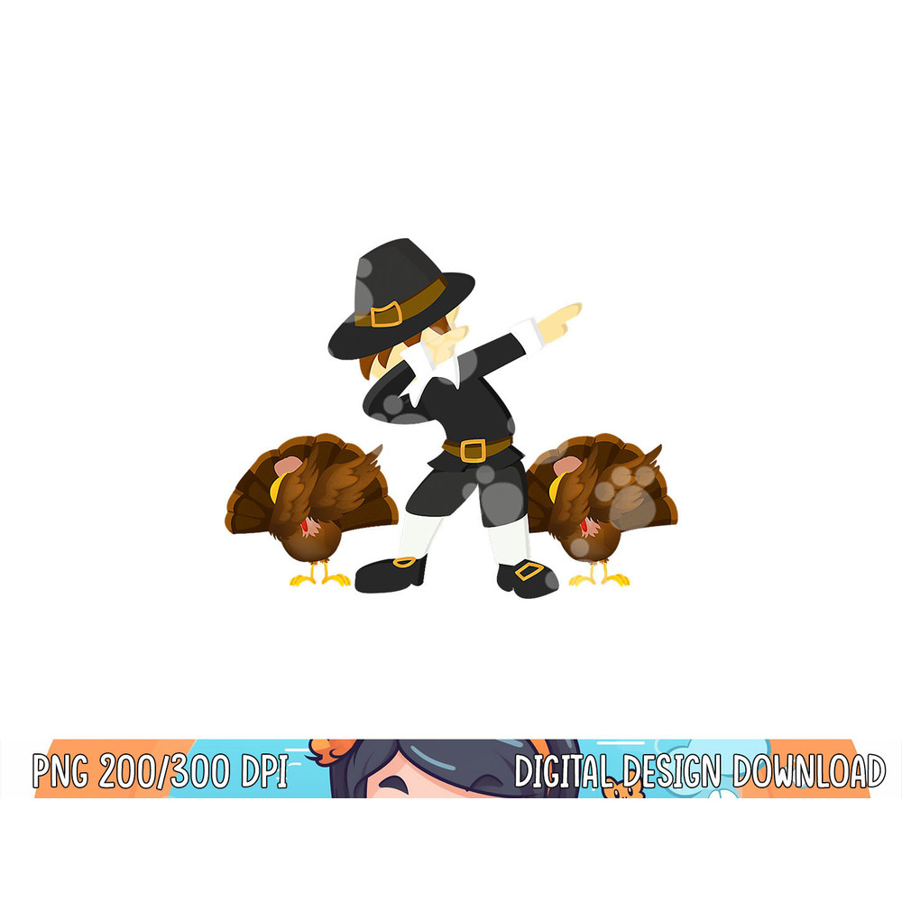 Funny Thanksgiving Dabbing Pilgrim & Turkey Dab png, sublimation copy.jpg