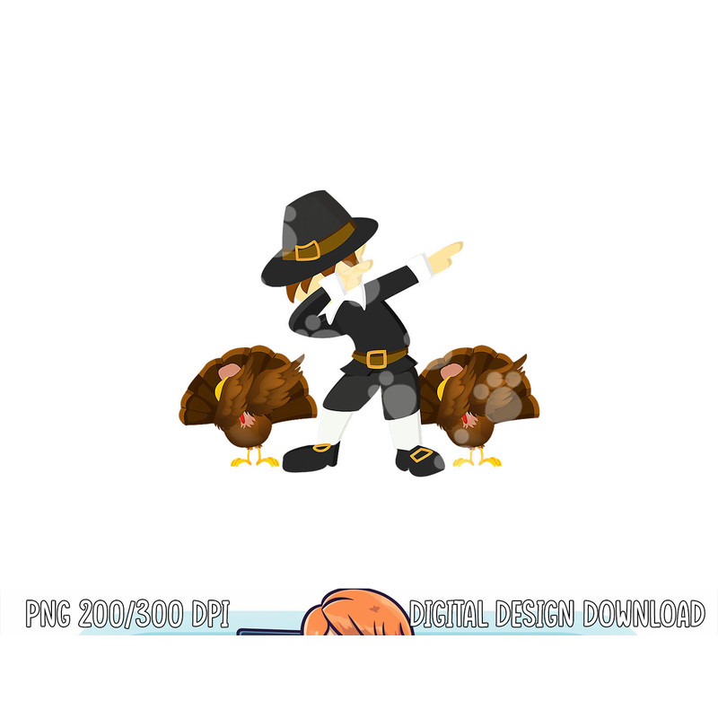 Funny Thanksgiving Dabbing Pilgrim & Turkey Dab png, sublimation copy.jpg