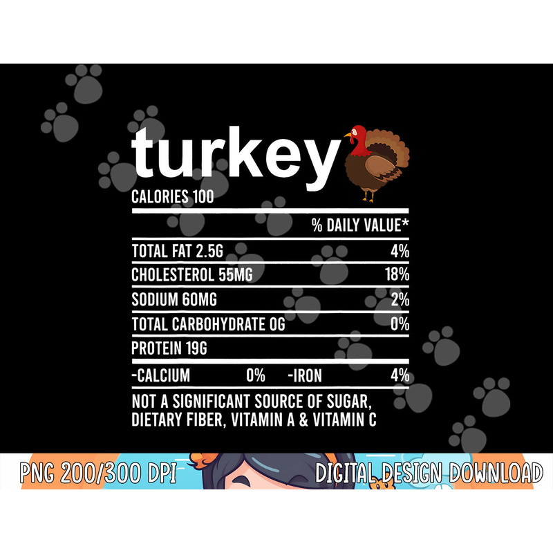 Funny Thanksgiving Food Apparel Turkey Nutrition Fact Foodie png, sublimation copy.jpg