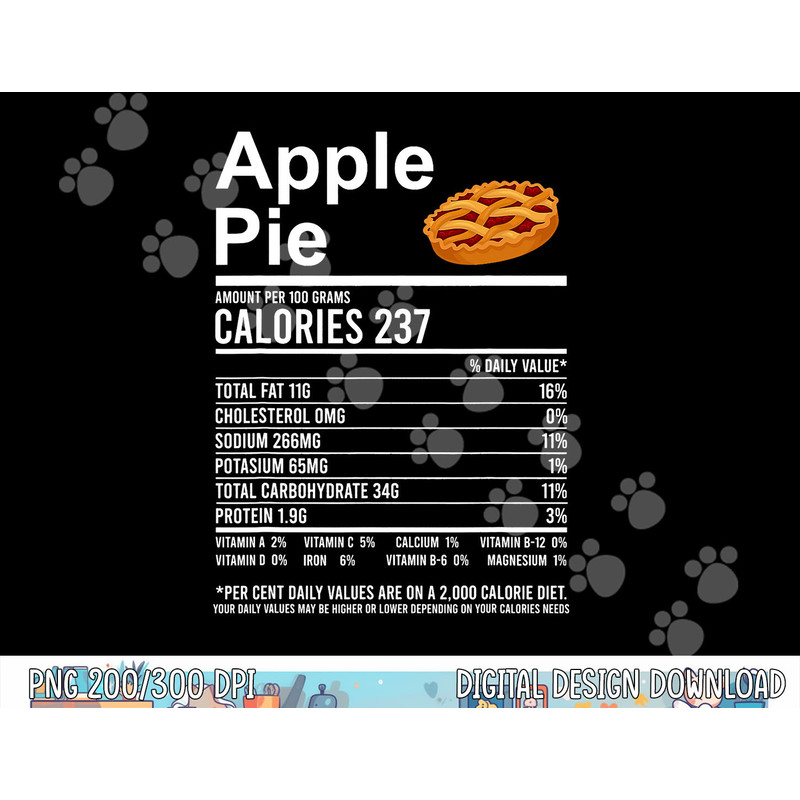 Funny Thanksgiving Food Apparel, Apple Pie Nutrition Facts png, sublimation copy.jpg