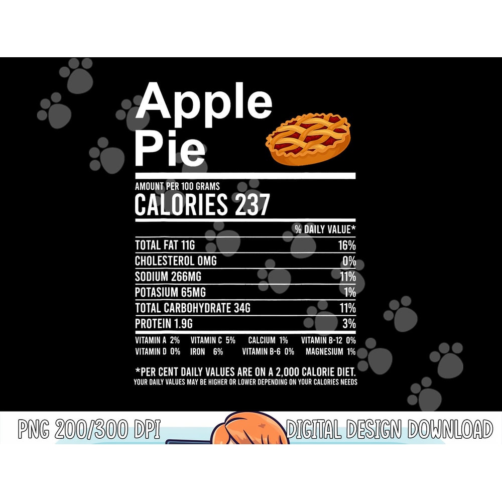Funny Thanksgiving Food Apparel, Apple Pie Nutrition Facts png, sublimation copy.jpg