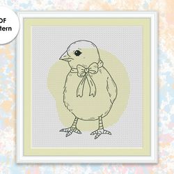 Easter cross stitch pattern ES007 blackwork embroidery - holidays cross stitch pattern, chiken hen xstitch chart PDF